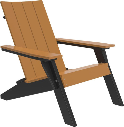 LuxCraft Luxcraft Cedar Urban Adirondack Chair With Cup Holder Cedar on Black Adirondack Deck Chair UACCB