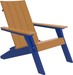 LuxCraft Luxcraft Cedar Urban Adirondack Chair With Cup Holder Cedar on Blue Adirondack Deck Chair