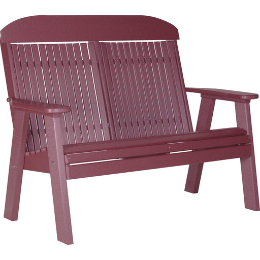 LuxCraft LuxCraft Cherry 4' Classic Highback Recycled Plastic Bench Cherry Bench 4CPBCW