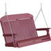 LuxCraft LuxCraft Cherry Classic Highback 4ft. Recycled Plastic Porch Swing With Cup Holder Cherry Porch Swing 4CPSC