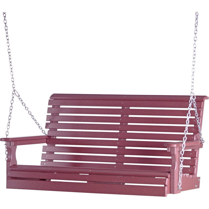 LuxCraft LuxCraft Cherry Rollback 4ft. Recycled Plastic Porch Swing Cherry Porch Swing 4PPSC