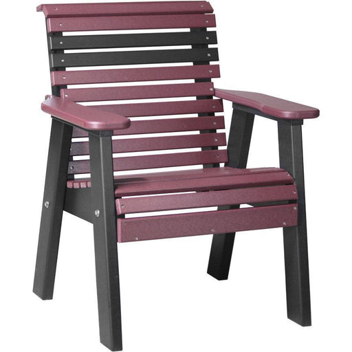 LuxCraft LuxCraft Cherry wood 2' Rollback Recycled Plastic Chair Cherry wood on Black Outdoor Chair 2PPBCWB