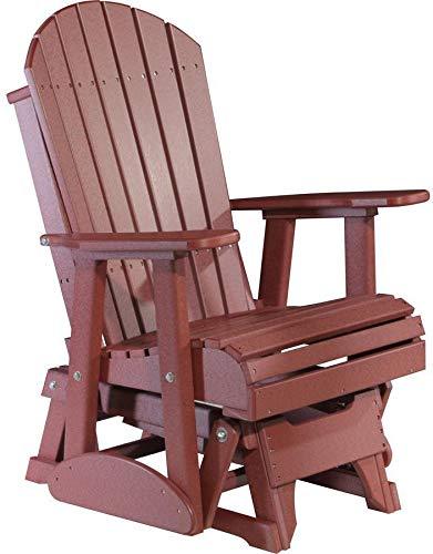 LuxCraft LuxCraft Cherry wood Adirondack Recycled Plastic 2 Foot Glider Chair Cherry wood Glider Chair 2APGCW
