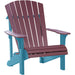 LuxCraft LuxCraft Cherry wood Deluxe Recycled Plastic Adirondack Chair Cherry Wood on Aruba Blue Adirondack Deck Chair