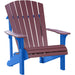 LuxCraft LuxCraft Cherry wood Deluxe Recycled Plastic Adirondack Chair Cherry Wood on Blue Adirondack Deck Chair PDACCWBL-CH