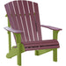 LuxCraft LuxCraft Cherry wood Deluxe Recycled Plastic Adirondack Chair Cherry Wood on Lime Green Adirondack Deck Chair