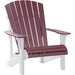 LuxCraft LuxCraft Cherry wood Deluxe Recycled Plastic Adirondack Chair Cherry Wood on White Adirondack Deck Chair