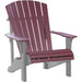 LuxCraft LuxCraft Cherry wood Deluxe Recycled Plastic Adirondack Chair With Cup Holder Cherry Wood on Dove Gray Adirondack Deck Chair PDACCWDG-CH
