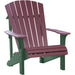 LuxCraft LuxCraft Cherry wood Deluxe Recycled Plastic Adirondack Chair With Cup Holder Cherry Wood on Green Adirondack Deck Chair