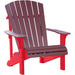 LuxCraft LuxCraft Cherry wood Deluxe Recycled Plastic Adirondack Chair With Cup Holder Cherry Wood on Red Adirondack Deck Chair