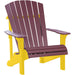 LuxCraft LuxCraft Cherry wood Deluxe Recycled Plastic Adirondack Chair With Cup Holder Cherry Wood on Yellow Adirondack Deck Chair PDACCWY-CH