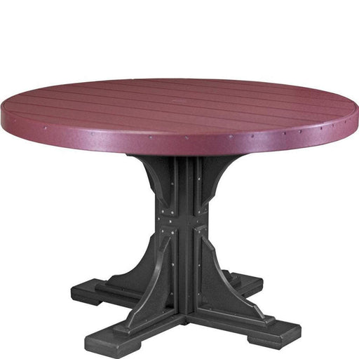 LuxCraft LuxCraft Cherry wood Recycled Plastic 4' Round Table Cherry wood On Black / Bar Tables P4RTBCWB