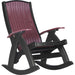 LuxCraft LuxCraft Cherry wood Recycled Plastic Comfort Porch Rocking Chair Cherry wood On Black Rocking Chair PCRCWB