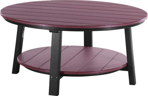 LuxCraft LuxCraft Cherry wood Recycled Plastic Deluxe Conversation Table With Cup Holder Cherry wood on Black Conversation Table PDCTCWB
