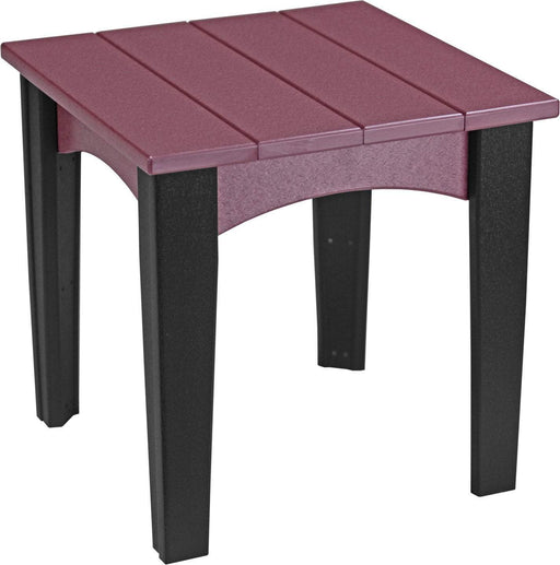 LuxCraft LuxCraft Cherry wood Recycled Plastic Island End Table With Cup Holder Cherry wood on Black Accessories IETCWB