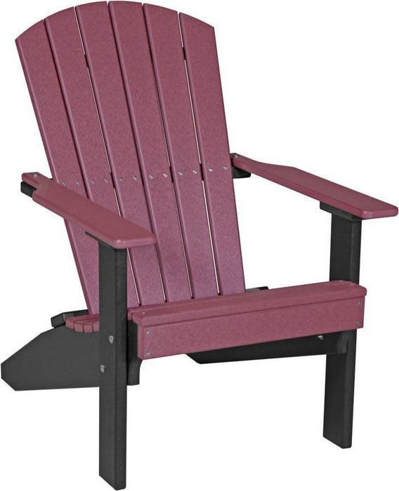 LuxCraft LuxCraft Cherry wood Recycled Plastic Lakeside Adirondack Chair Cherry wood on Black Adirondack Deck Chair LACBW