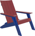 LuxCraft Luxcraft Cherry wood Urban Adirondack Chair With Cup Holder Cherry wood on Blue Adirondack Deck Chair