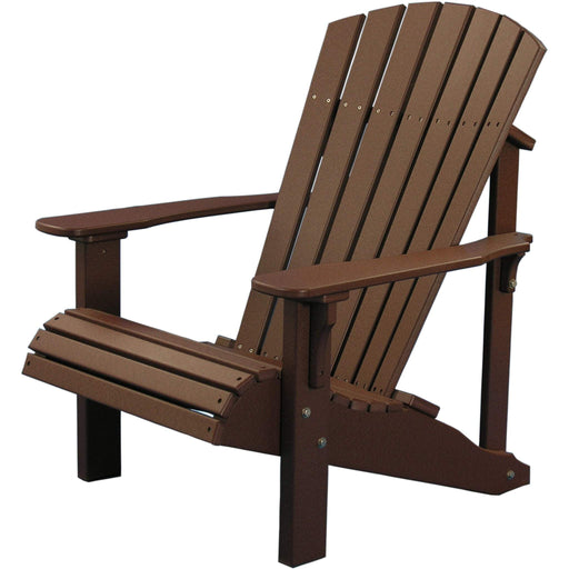 LuxCraft LuxCraft Chestnut Brown Deluxe Recycled Plastic Adirondack Chair With Cup Holder Chestnut Brown Adirondack Deck Chair PDACCBR