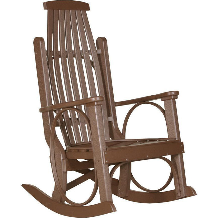 LuxCraft LuxCraft Chestnut Brown Grandpa's Recycled Plastic Rocking Chair (2 Chairs) With Cup Holder Chestnut Brown Rocking Chair PGRCBR