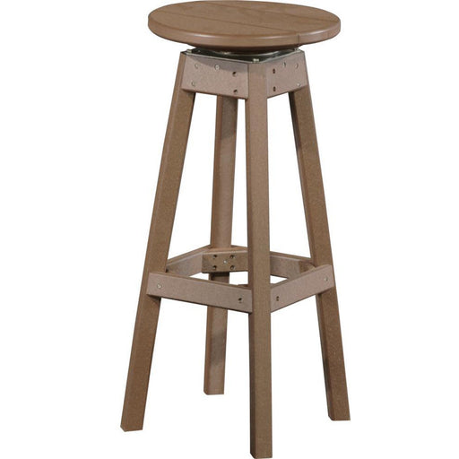 LuxCraft LuxCraft Chestnut Brown Recycled Plastic Bar Stool With Cup Holder Chestnut Brown Stool PBSCBR