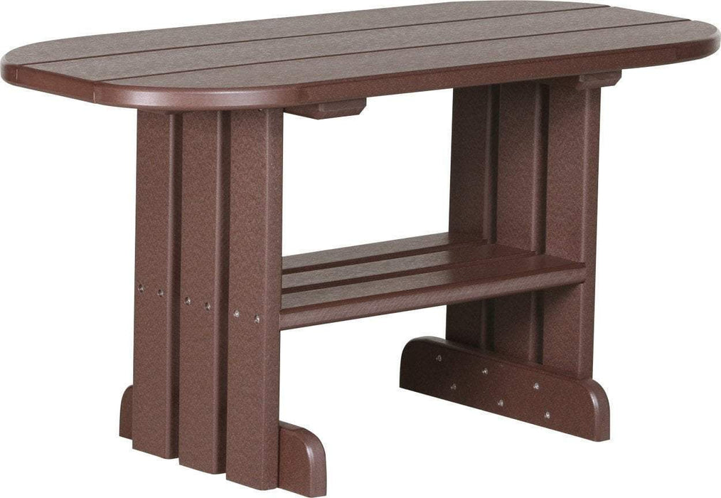 LuxCraft LuxCraft Chestnut Brown Recycled Plastic Coffee Table With Cup Holder Chestnut Brown Coffee Table PCTCBR