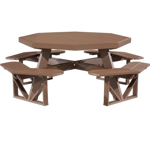LuxCraft LuxCraft Chestnut Brown Recycled Plastic Octagon Picnic Table Chestnut Brown Tables POPTCBR