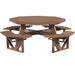 LuxCraft LuxCraft Chestnut Brown Recycled Plastic Octagon Picnic Table With Cup Holder Chestnut Brown Tables POPTCBR