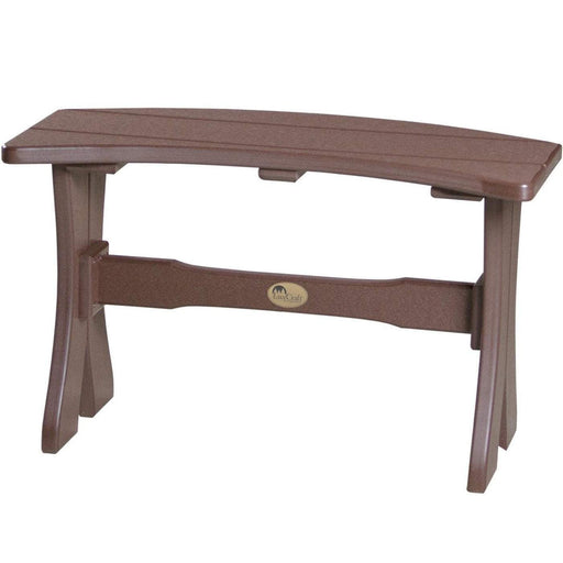 LuxCraft LuxCraft Chestnut Brown Recycled Plastic Table Bench With Cup Holder Chestnut Brown / 28" Bench P28TBCBR