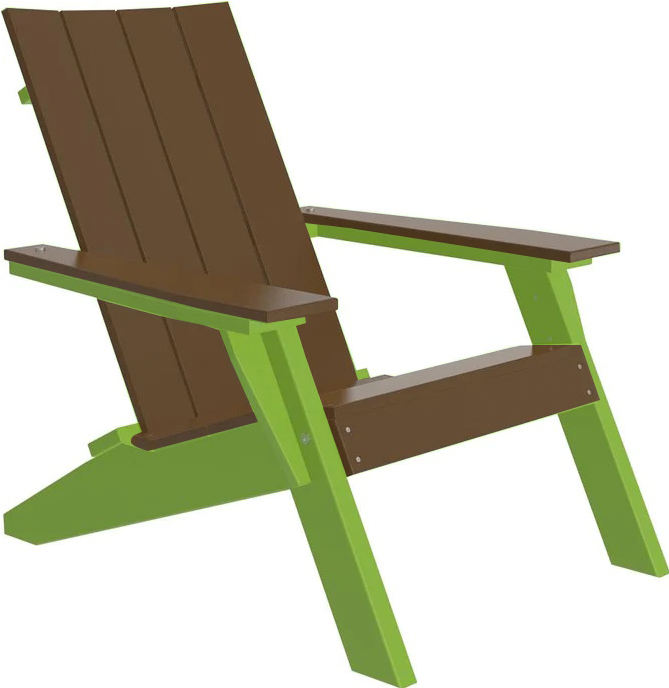 LuxCraft Luxcraft Chestnut Brown Urban Adirondack Chair With Cup Holder Adirondack Deck Chair