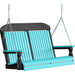 LuxCraft LuxCraft Classic Highback 4ft. Recycled Plastic Porch Swing Aruba Blue On Black Poly Porch Swing 4CPSABB