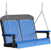 LuxCraft LuxCraft Classic Highback 4ft. Recycled Plastic Porch Swing With Cup Holder Blue On Black Porch Swing 4CPSBB