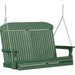 LuxCraft LuxCraft Classic Highback 4ft. Recycled Plastic Porch Swing With Cup Holder Green Porch Swing 4CPSG