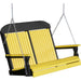 LuxCraft LuxCraft Classic Highback 4ft. Recycled Plastic Porch Swing With Cup Holder Yellow On Black Porch Swing 4CPSYB