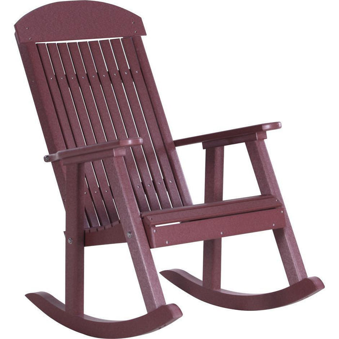LuxCraft LuxCraft Classic Traditional Recycled Plastic Porch Rocking Chair (2 Chairs) Cherry Rocking Chair PPRC