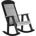 LuxCraft LuxCraft Classic Traditional Recycled Plastic Porch Rocking Chair (2 Chairs) Dove Gray On Black Rocking Chair PPRDGB