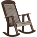 LuxCraft LuxCraft Classic Traditional Recycled Plastic Porch Rocking Chair (2 Chairs) Weather Wood On Chestnut Brown Rocking Chair PPRWWCBR