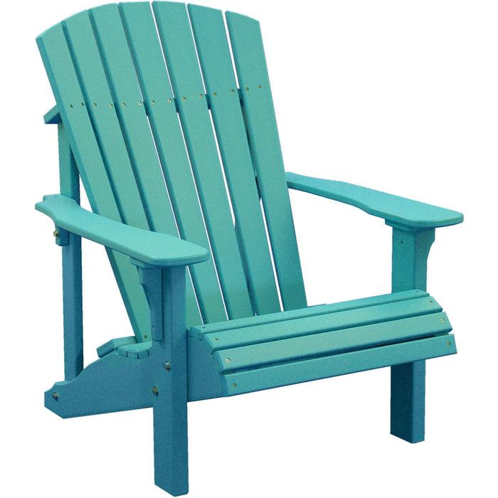 LuxCraft LuxCraft Deluxe Recycled Plastic Adirondack Chair Aruba Blue Adirondack Deck Chair PDACAB