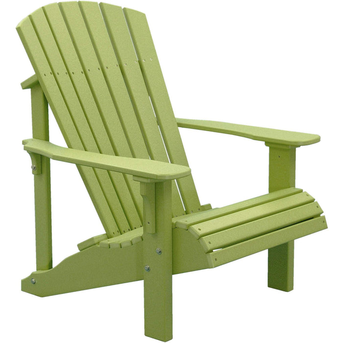 LuxCraft LuxCraft Deluxe Recycled Plastic Adirondack Chair Lime Green Adirondack Deck Chair PDACLG