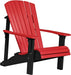 LuxCraft LuxCraft Deluxe Recycled Plastic Adirondack Chair Red on Black Adirondack Deck Chair PDACRB