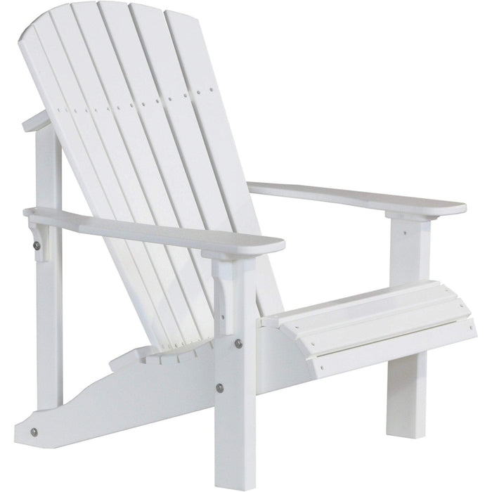 LuxCraft LuxCraft Deluxe Recycled Plastic Adirondack Chair White Adirondack Deck Chair PDACW