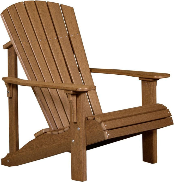 LuxCraft LuxCraft Deluxe Recycled Plastic Adirondack Chair With Cup Holder Antique Mahogany Adirondack Deck Chair PDACAM