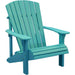 LuxCraft LuxCraft Deluxe Recycled Plastic Adirondack Chair With Cup Holder Aruba Blue Adirondack Deck Chair PDACAB
