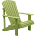 LuxCraft LuxCraft Deluxe Recycled Plastic Adirondack Chair With Cup Holder Lime Green Adirondack Deck Chair PDACLG