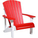 LuxCraft LuxCraft Deluxe Recycled Plastic Adirondack Chair With Cup Holder Red On White Adirondack Deck Chair PDACRW