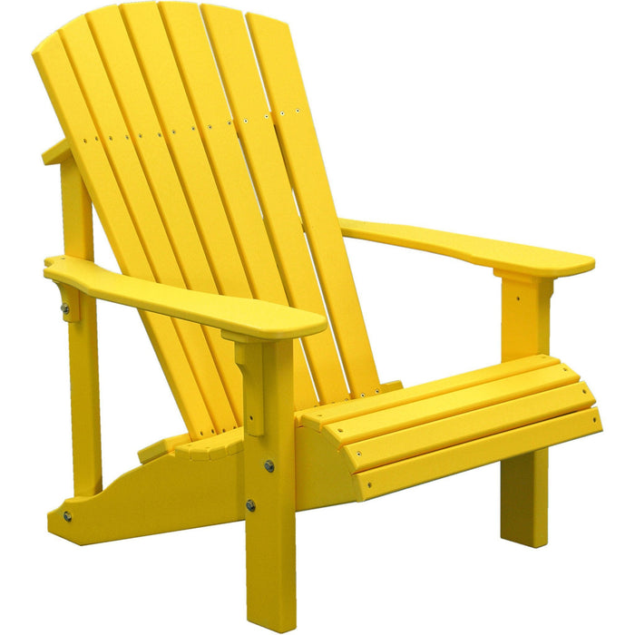 LuxCraft LuxCraft Deluxe Recycled Plastic Adirondack Chair Yellow Adirondack Deck Chair PDACY