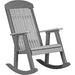 LuxCraft LuxCraft Dove Gray Classic Traditional Recycled Plastic Porch Rocking Chair (2 Chairs) With Cup Holder Dove Gray On Slate Rocking Chair PPRDGS