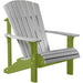 LuxCraft LuxCraft Dove Gray Deluxe Recycled Plastic Adirondack Chair Dove Gray on Lime Green Adirondack Deck Chair