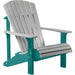 LuxCraft LuxCraft Dove Gray Deluxe Recycled Plastic Adirondack Chair Dove Gray on Aruba Blue Adirondack Deck Chair PDACDGAB