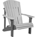 LuxCraft LuxCraft Dove Gray Deluxe Recycled Plastic Adirondack Chair With Cup Holder Dove Gray On Slate Adirondack Deck Chair PDACDGS