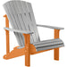 LuxCraft LuxCraft Dove Gray Deluxe Recycled Plastic Adirondack Chair With Cup Holder Dove Gray on Tangerine Adirondack Deck Chair PDACDGT-CH